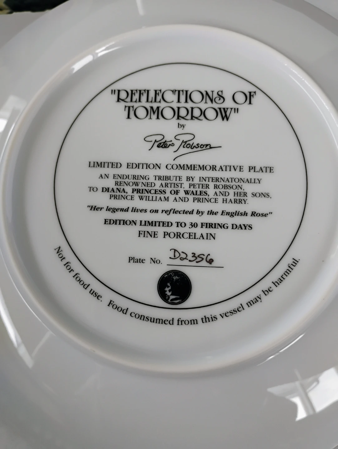 "Reflections Of Tomorrow" Commemorative Plate by Peter Robson - photo 3