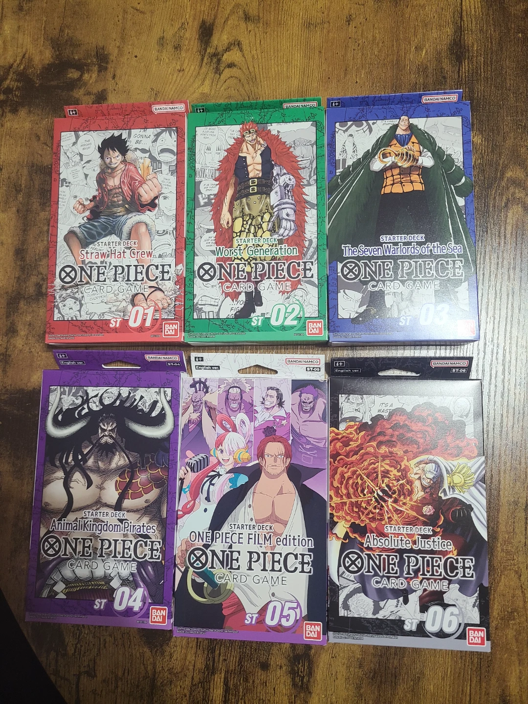 One Piece Card Game Starter Decks - Set of 6