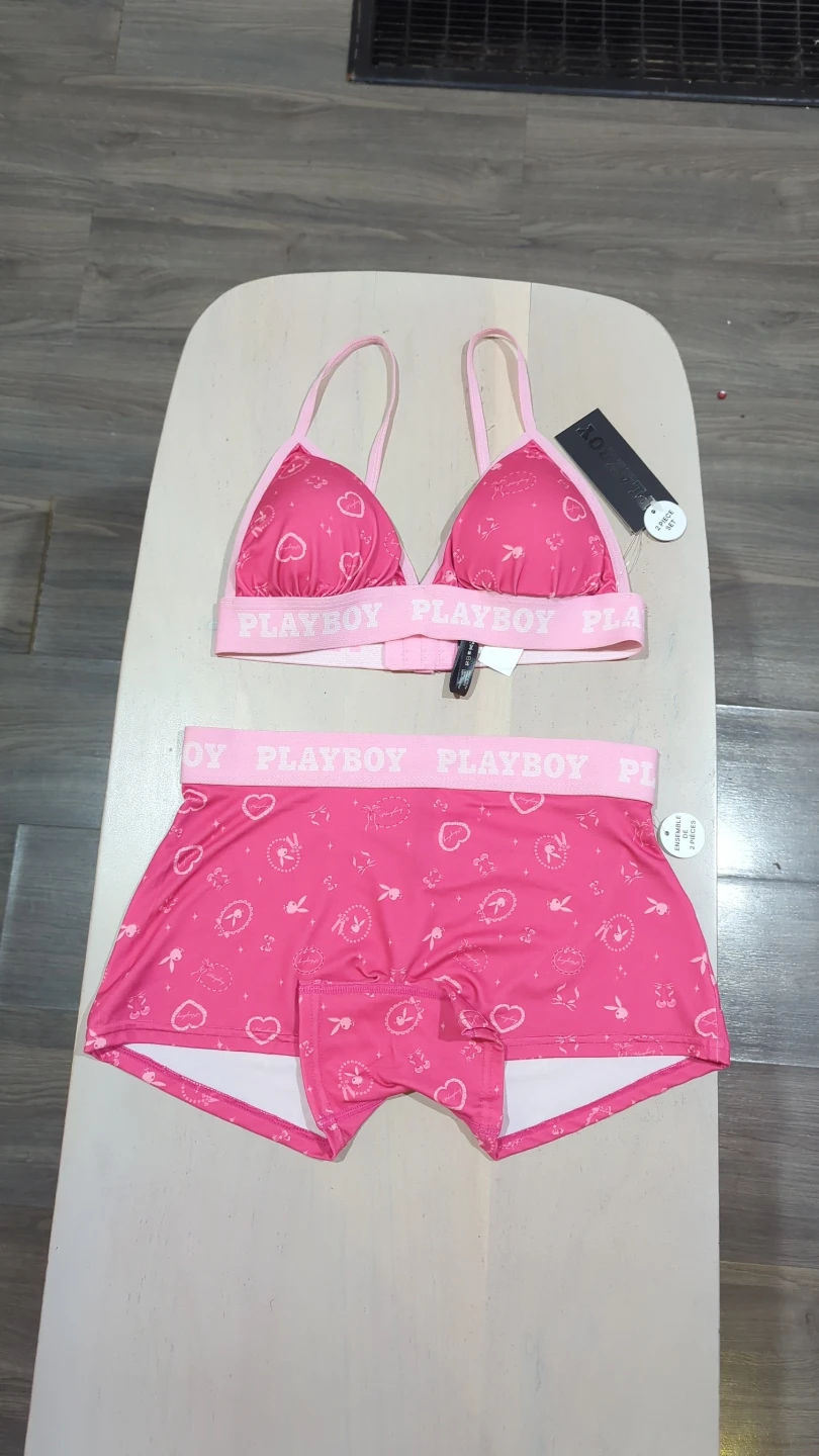 Playboy Pink Pyjama Set Bra and Shorts