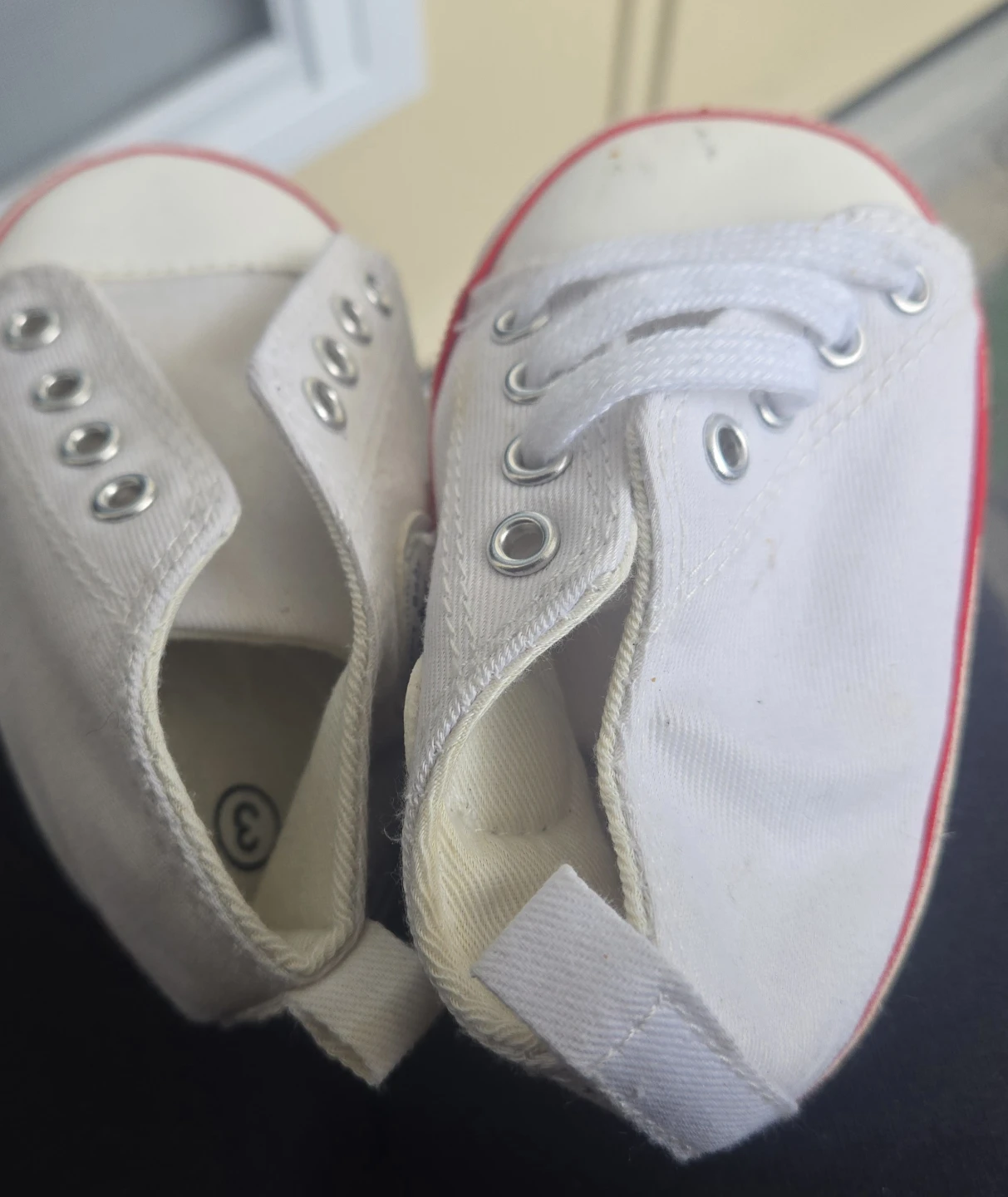 White Baby Converse Style Shoes - Size 3