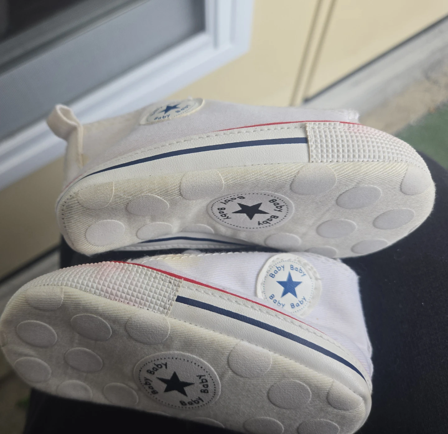 White Baby Converse Style Shoes - Size 3 - photo 2