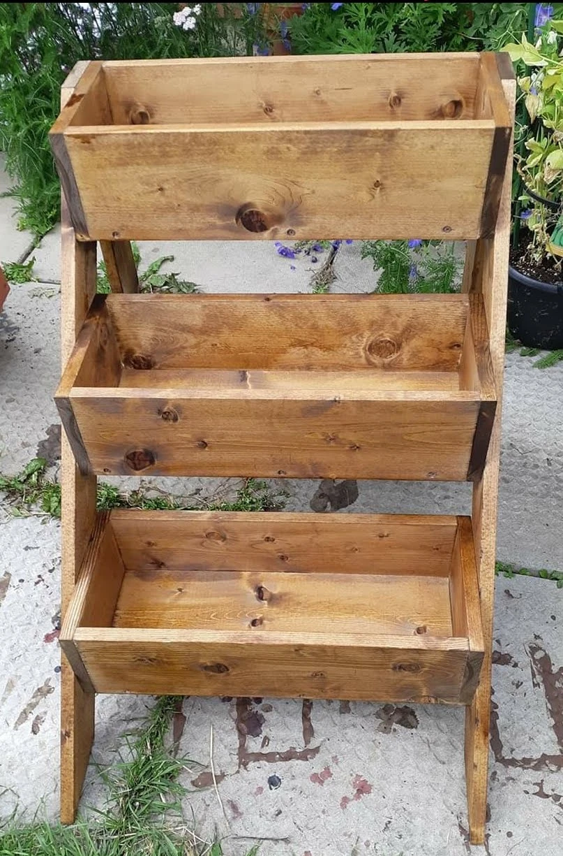 Wooden Tiered Planter Stand