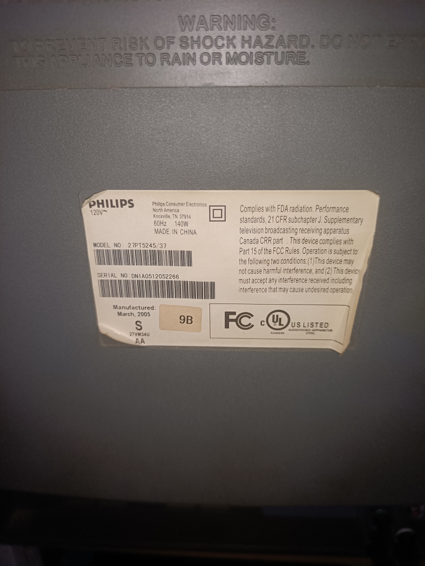 phillips 27 inch crt tv with component svideo and composite - photo 2