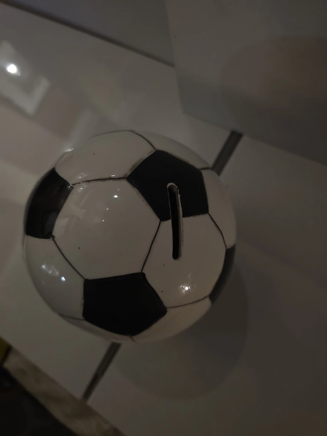 Ceramic Soccer Ball Coin Bank - photo 2