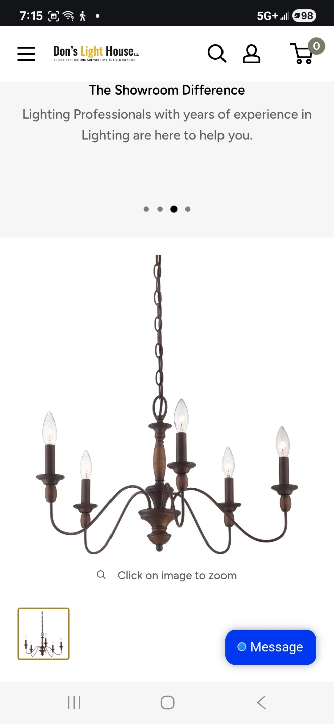 BRAND NEW - Quoizel Lighting HK5005TC Tuscan Brown Chandelier