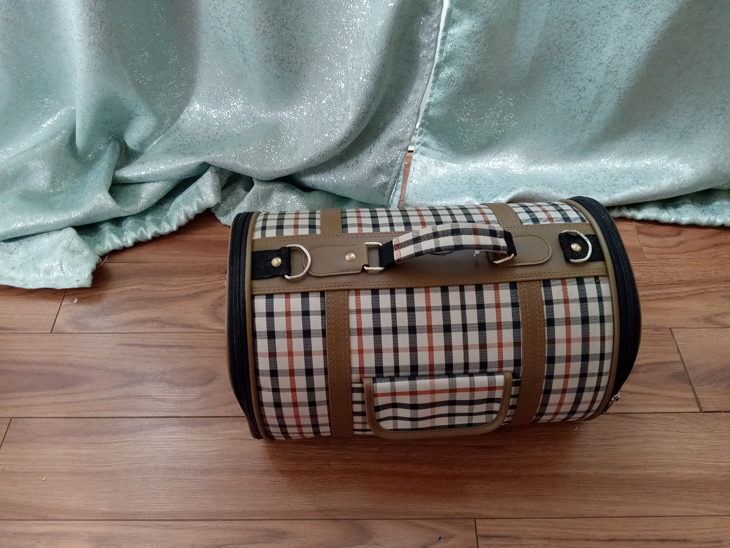 Pet Carrier Bag Plaid Barrel Style - photo 5