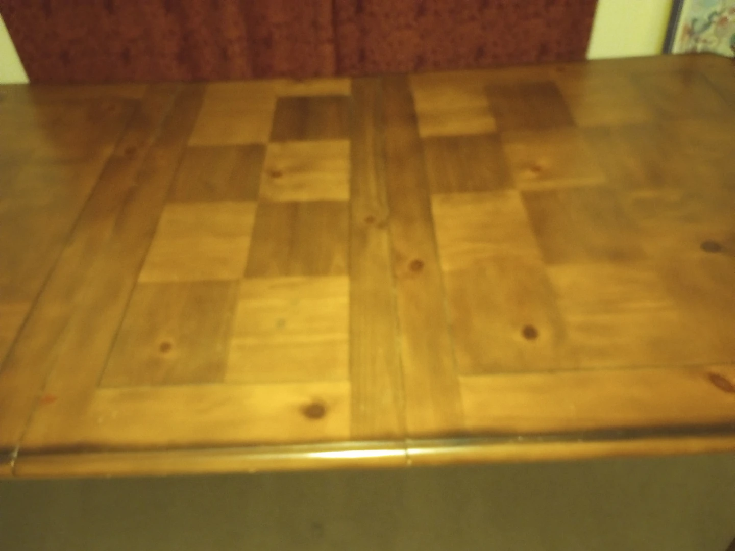 Wooden Dining Table with Checkerboard Top - photo 3