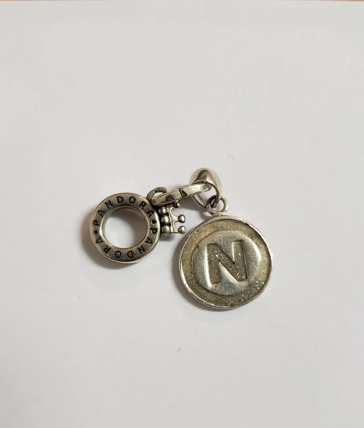 Authentic Pandora Sterling Silver "N" Initial Charm