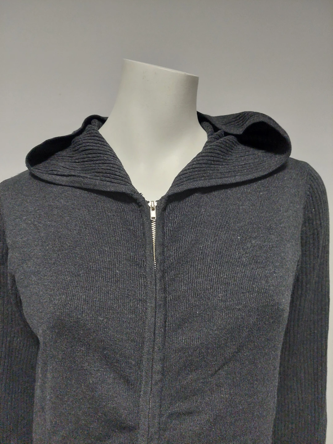DANIER Grey Zip-Up Hooded Sweater Small 🏆").