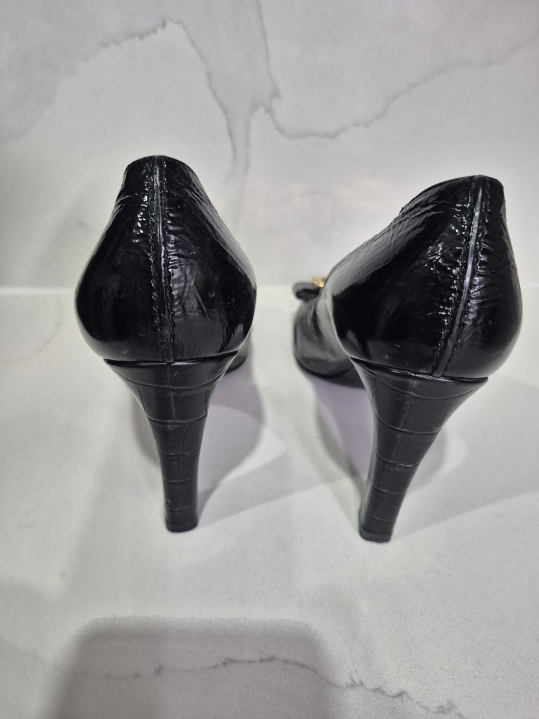 🏆Louis Vuitton Black Leather Heels - Size 38.5 - photo 2
