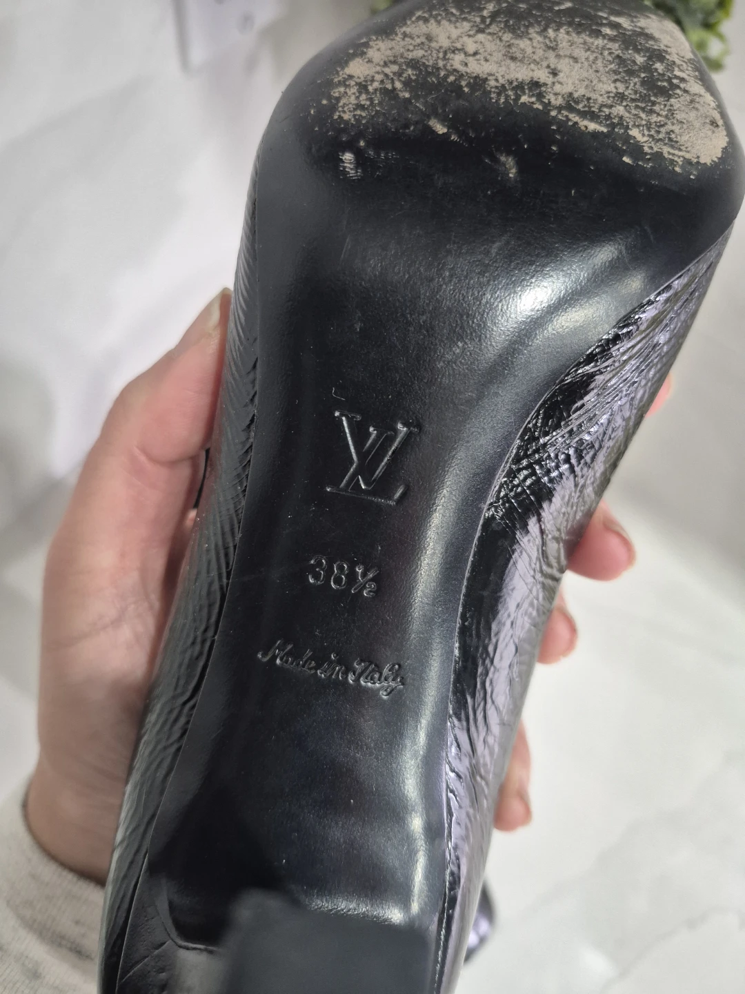 🏆Louis Vuitton Black Leather Heels - Size 38.5 - photo 3