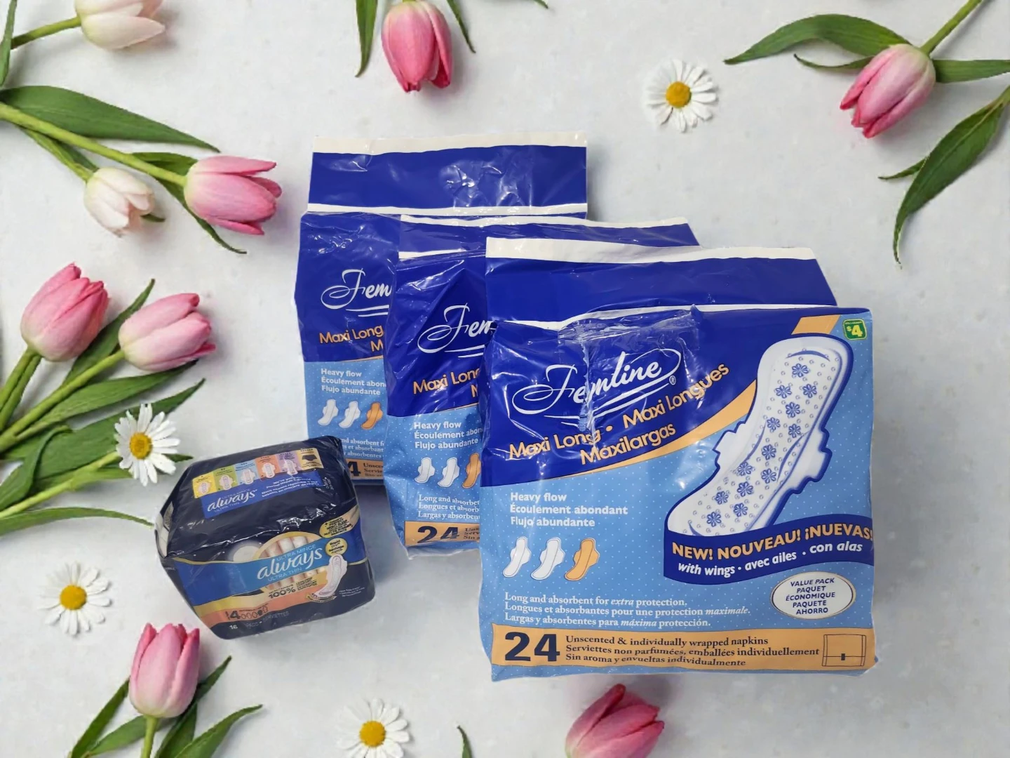 Femline Maxi Long Languettes Maxi Unscented Pads "🏆"