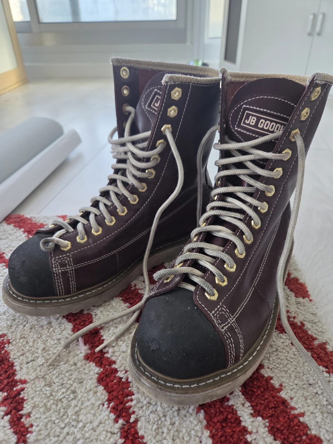 JB Goodhue Ironworker combat boots toe cap steel toe size 8