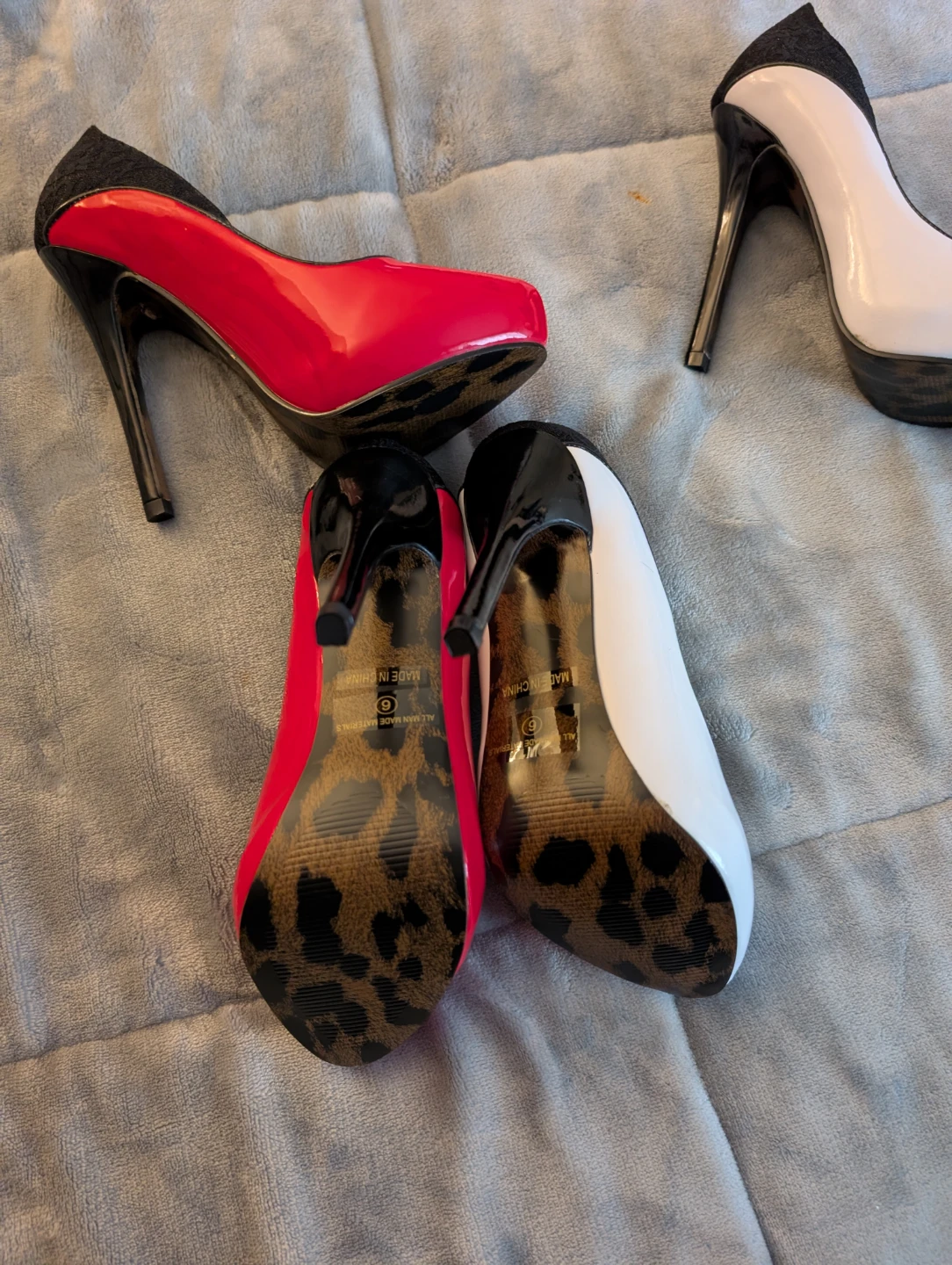 Betty Page Pin up Women's High Heels - Red & White - photo 2