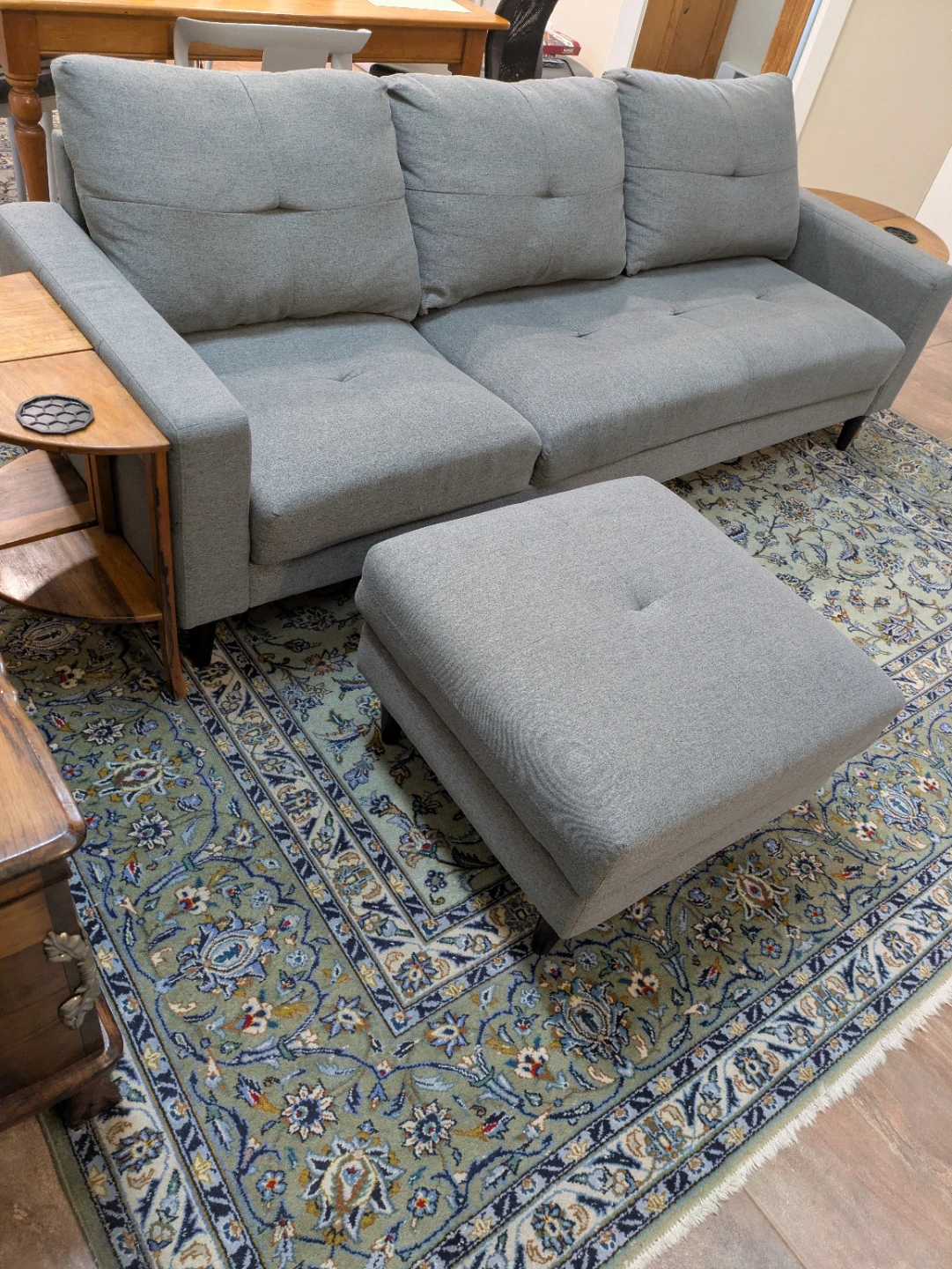 Grey Sectional Sofa with Ottoman (No delivery)