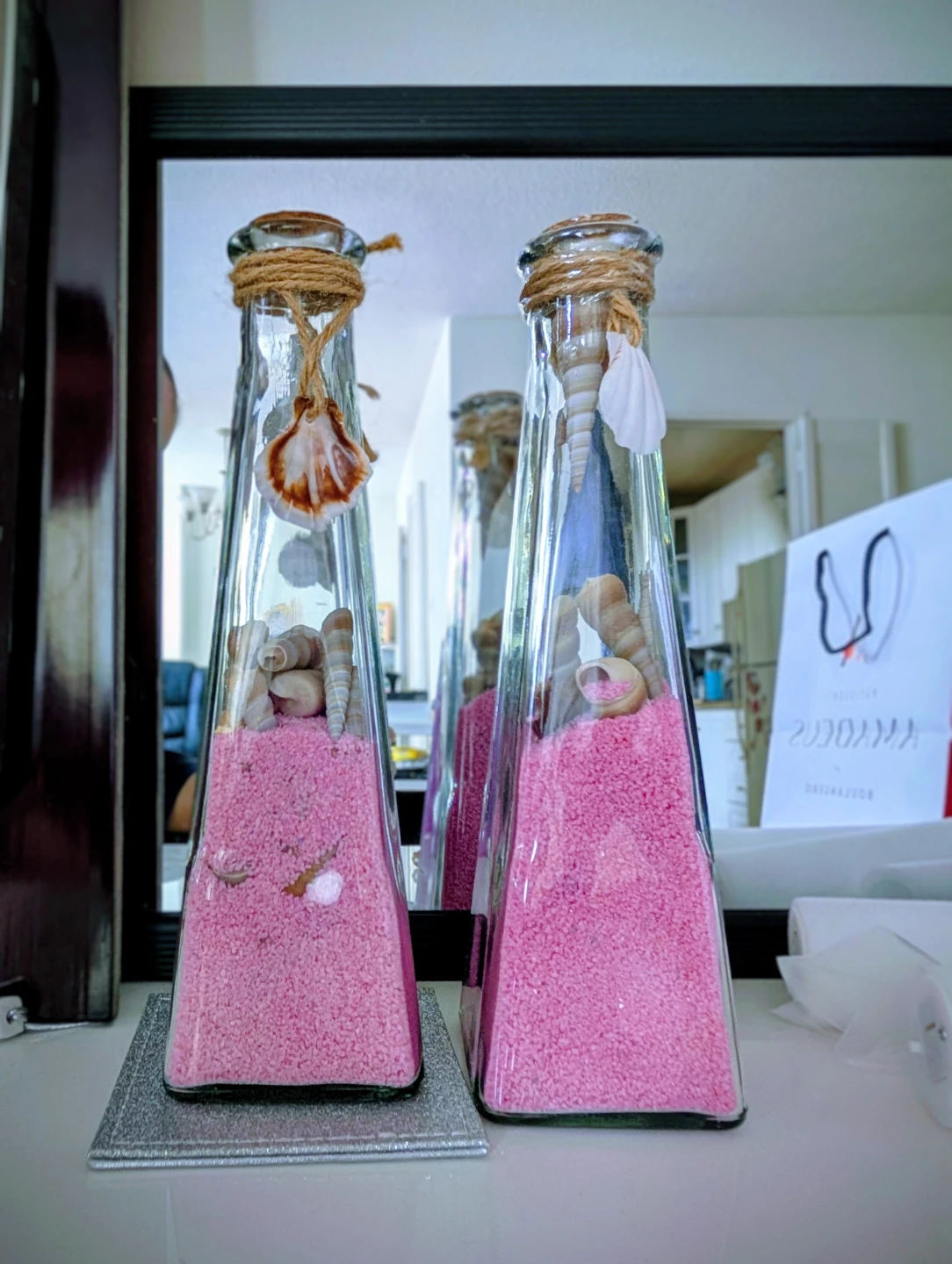 Decorative Glass Bottles with Pink Sand and Shells 🏆 - photo 5