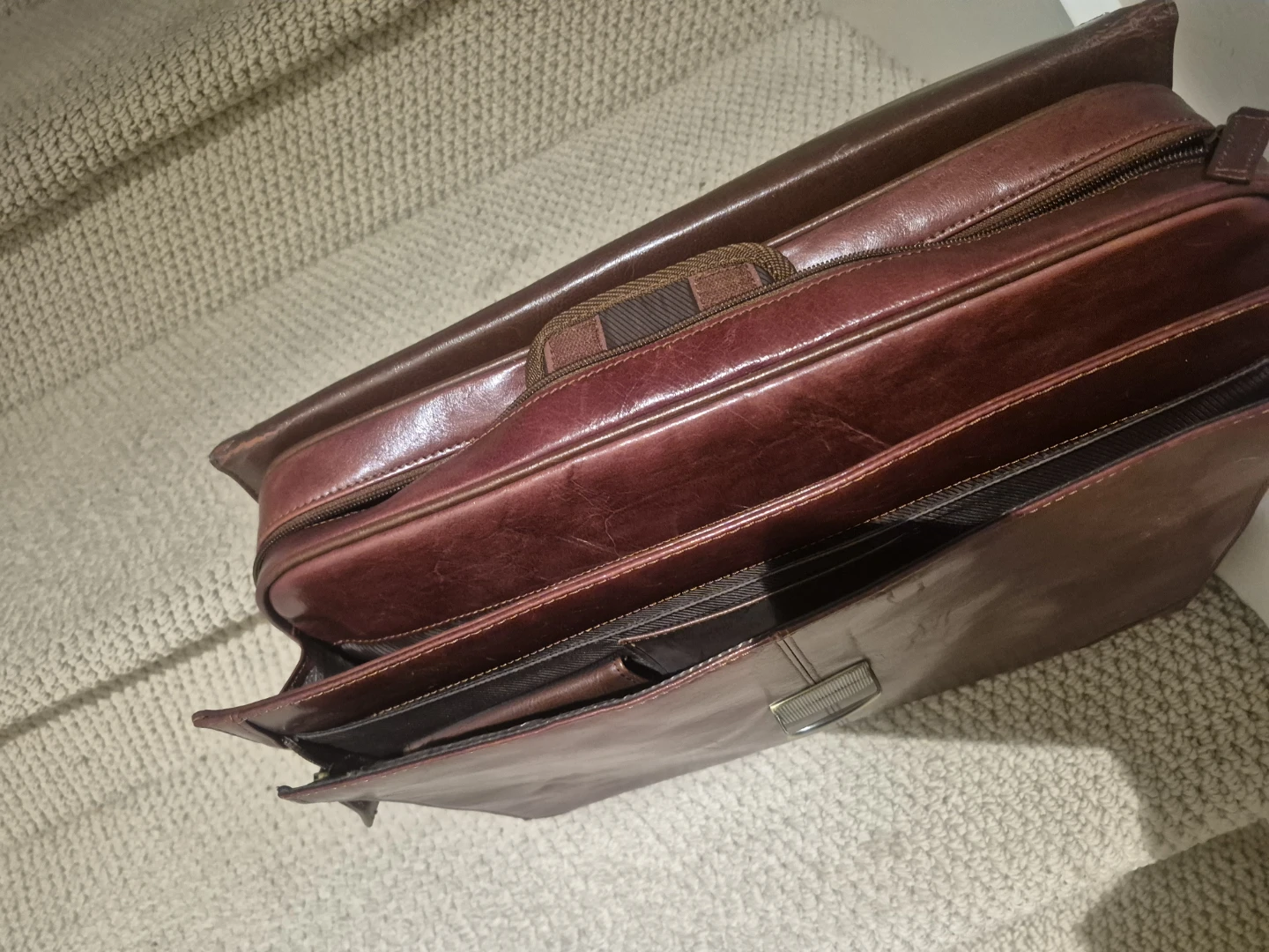 Brown Leather Briefcase - photo 3