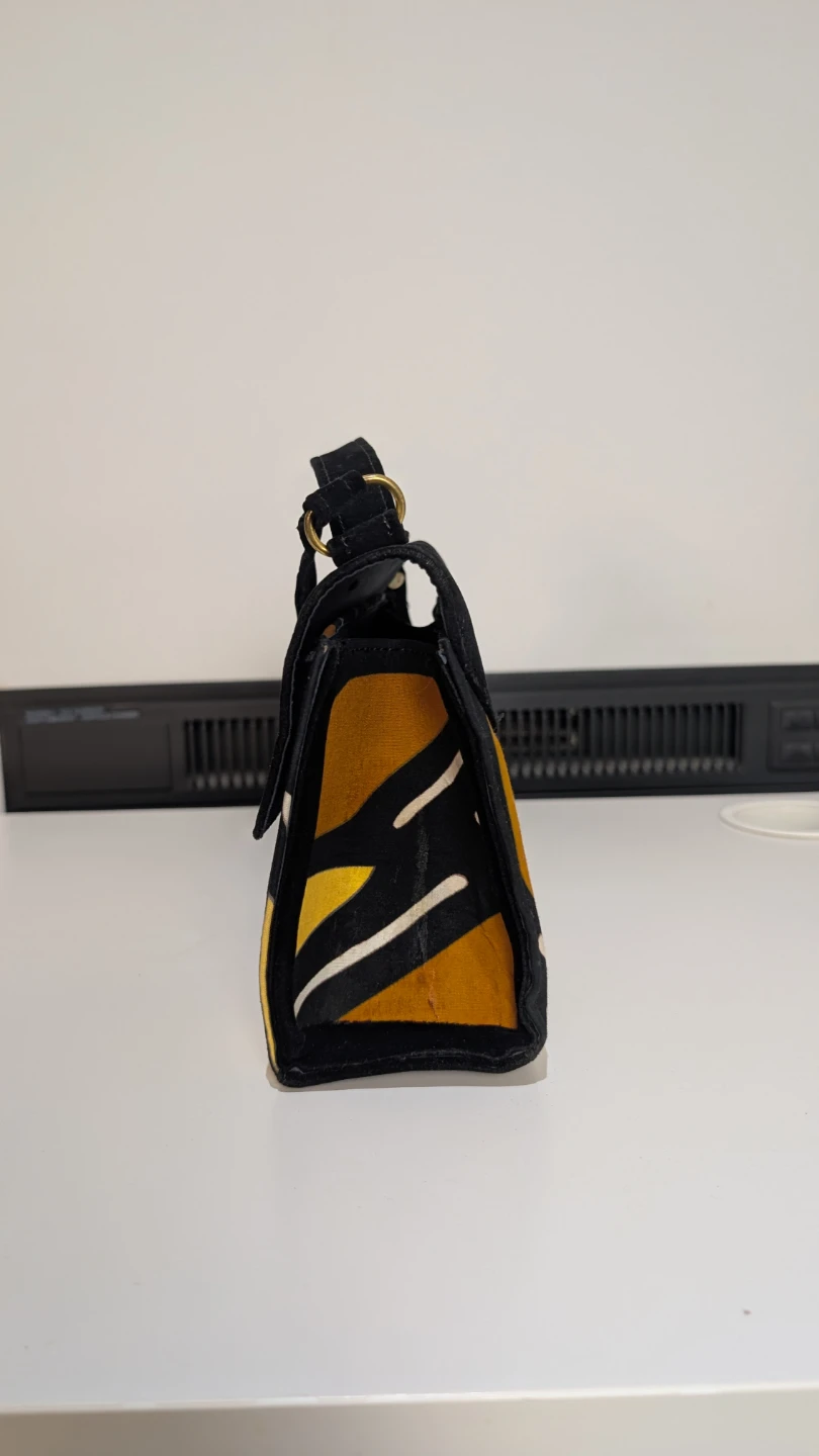 Black and Yellow Geometric Print Handbag - photo 4
