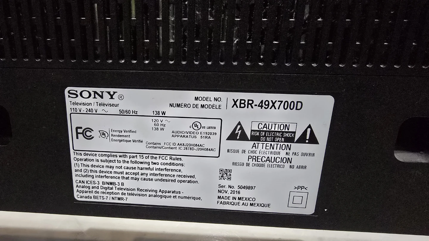 Sony XBR-49X700D Television - photo 2