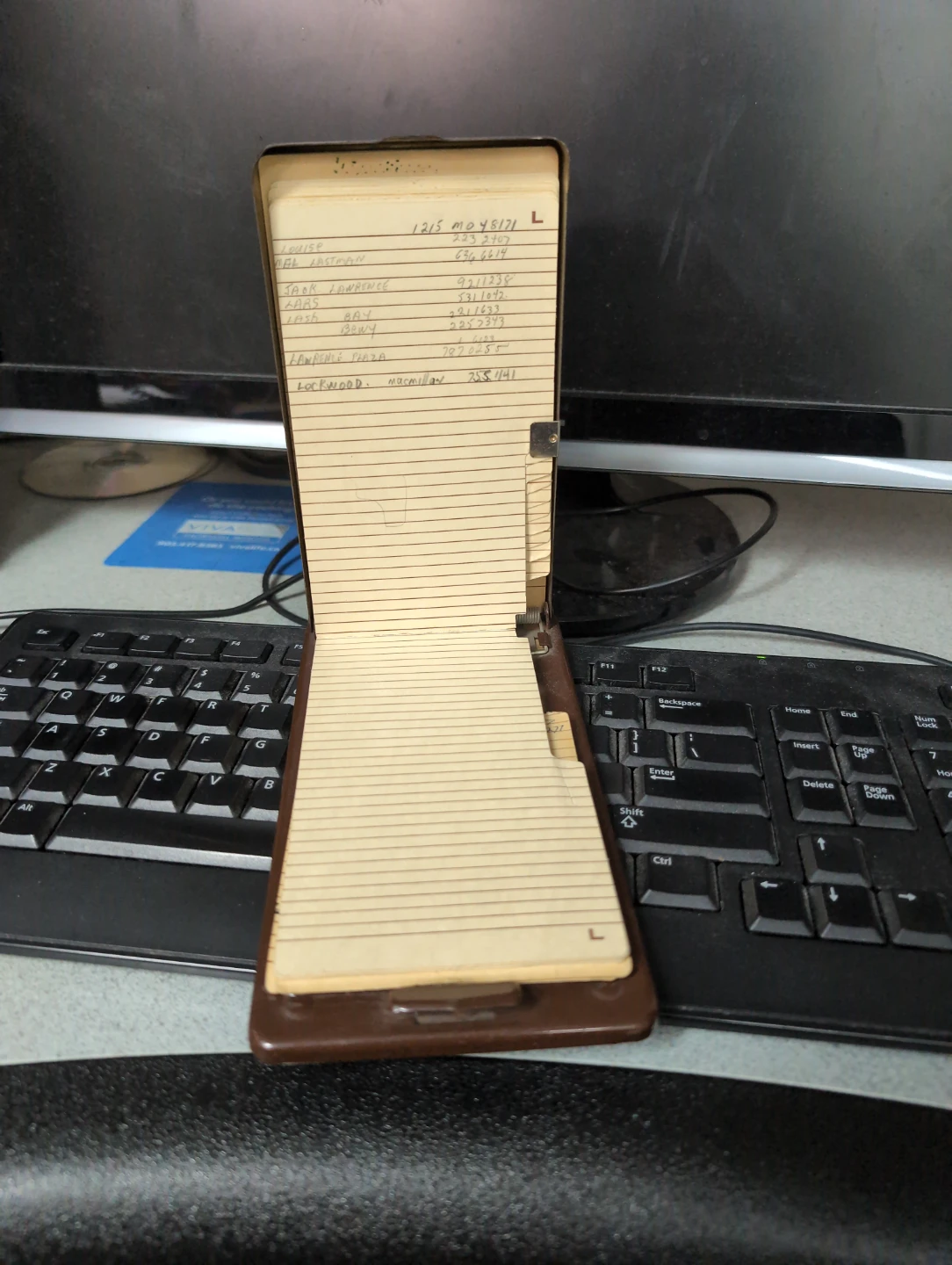 Vintage metal feux Wood Address Book with Alphabetical Tabs - photo 2