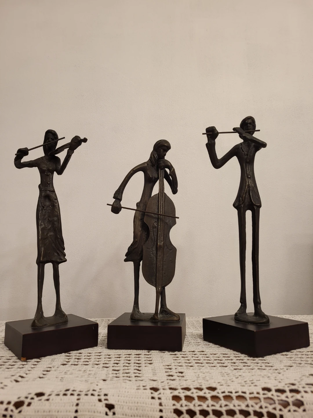 Set of 3 Musical Figurines - Violin, Cello, Flute