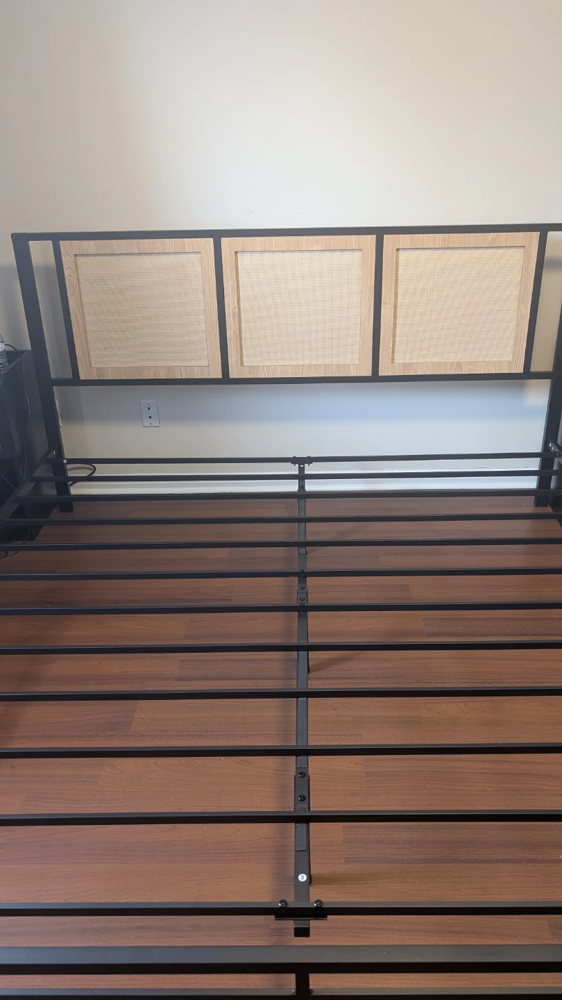 King Size Metal Bed Frame with Woven Headboard - photo 3
