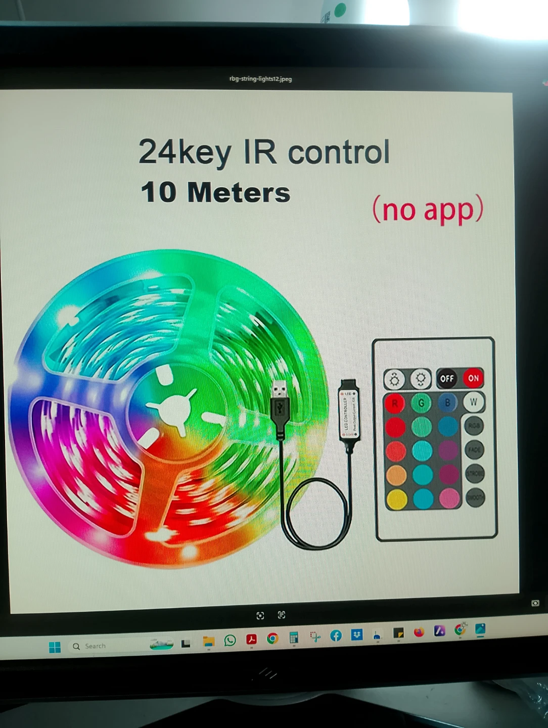 10 Meter RGB String Lights with 24-Key IR Remote