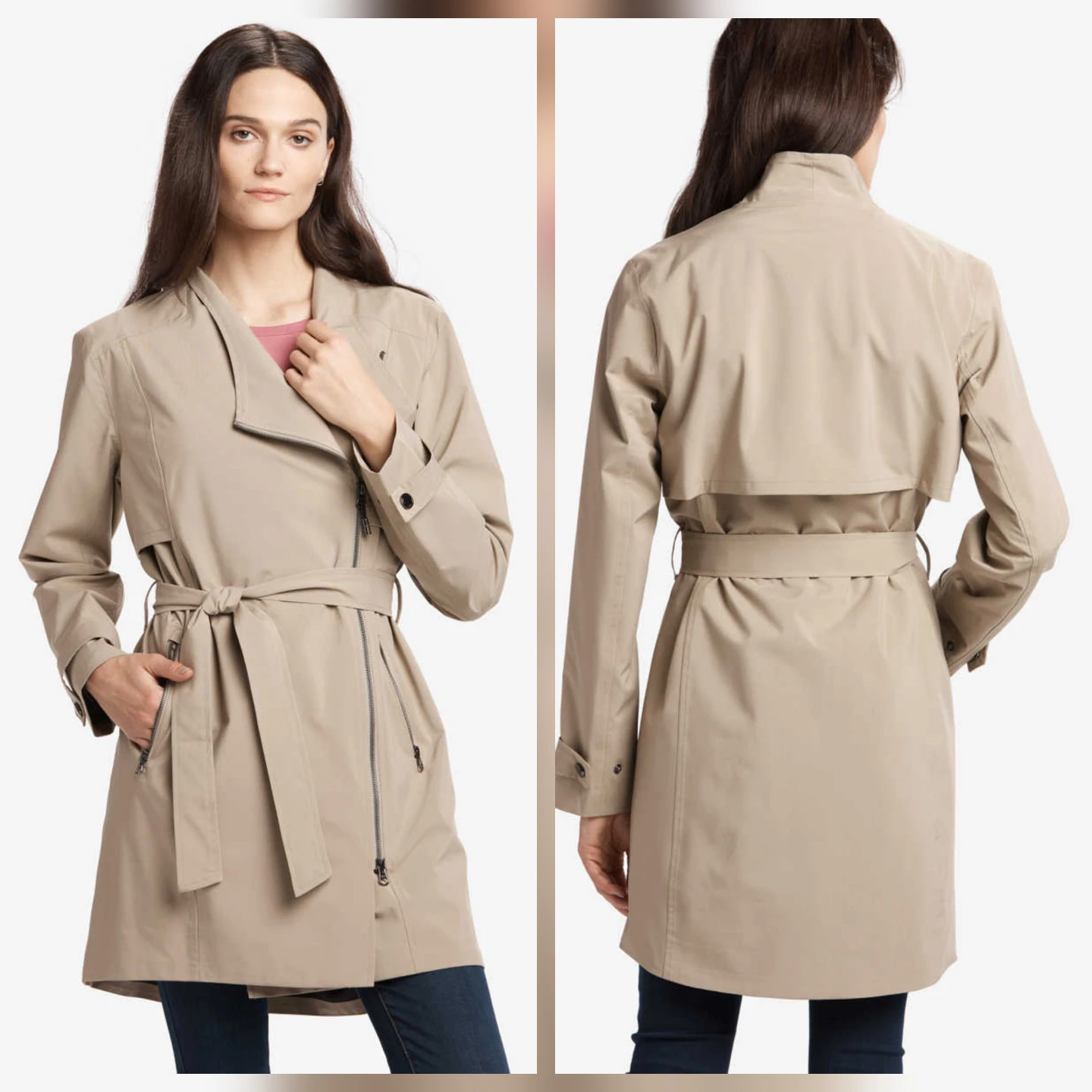 Lolë Lena Asymmetrical Trench Coat Jacket Dune​ Size XS 🏆 - photo 5