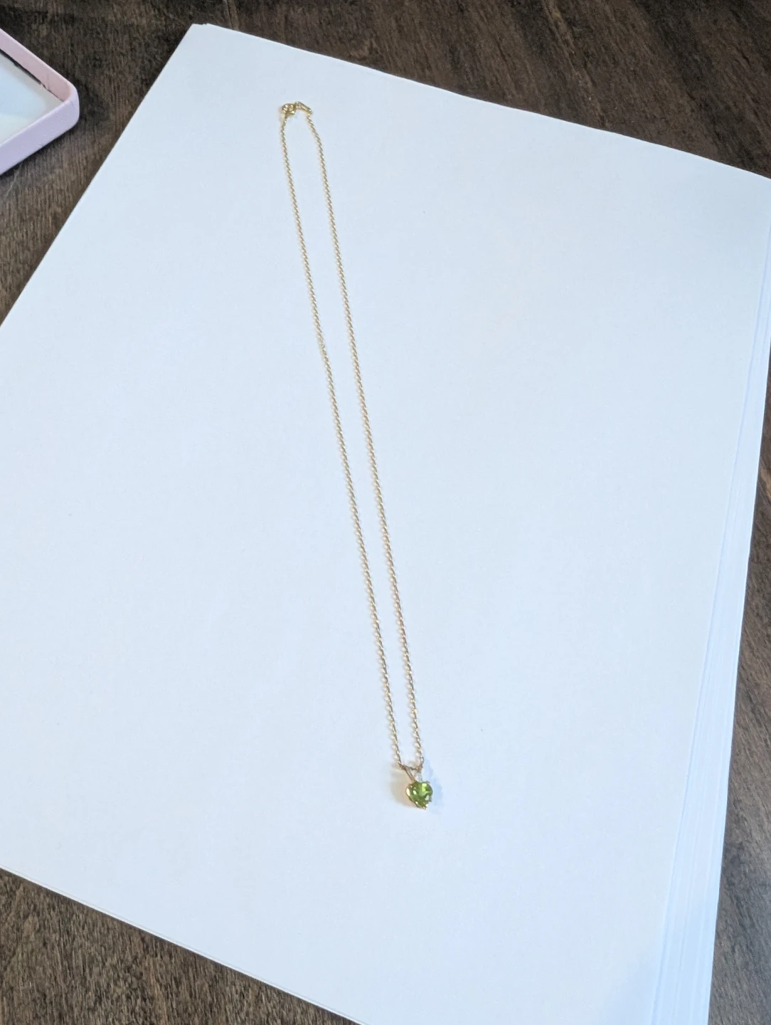 Brand New 10K Yellow Gold Peridot Necklace For Sale - photo 5