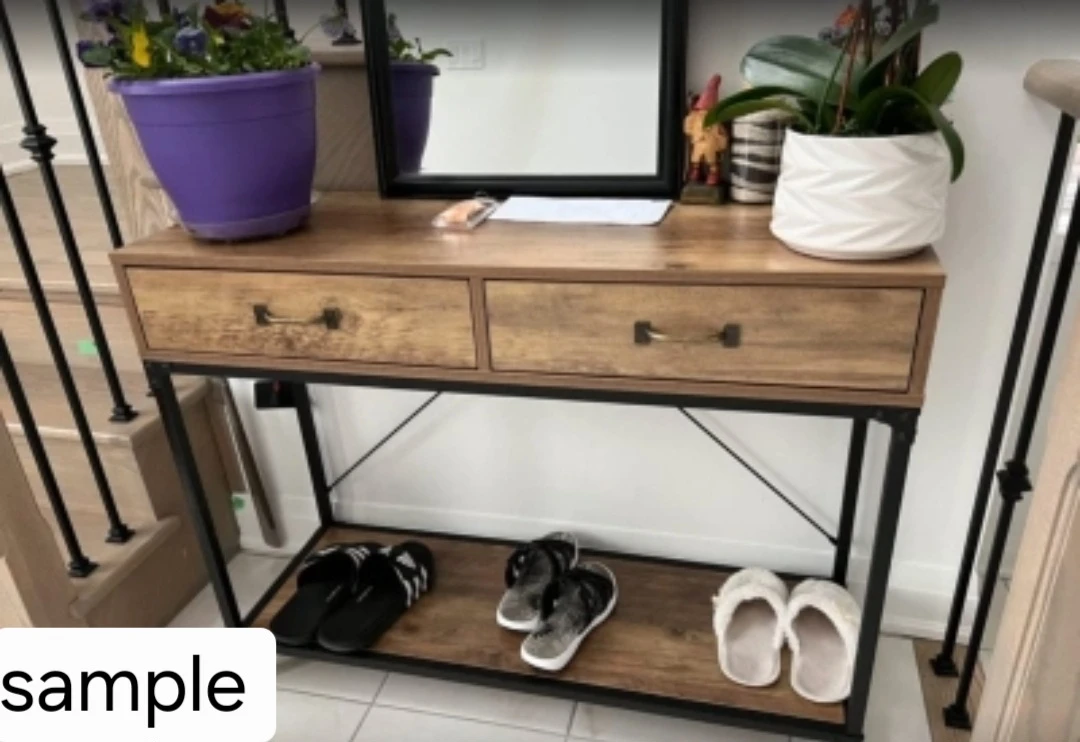 Brand new in box - Console Table with 2 Drawers and Shelf - photo 3