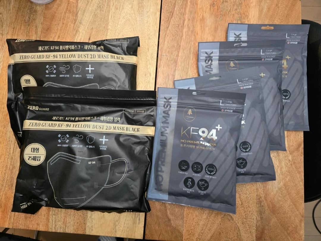 KF94 Face Masks (Black 50pcs + Gray 25pcs)