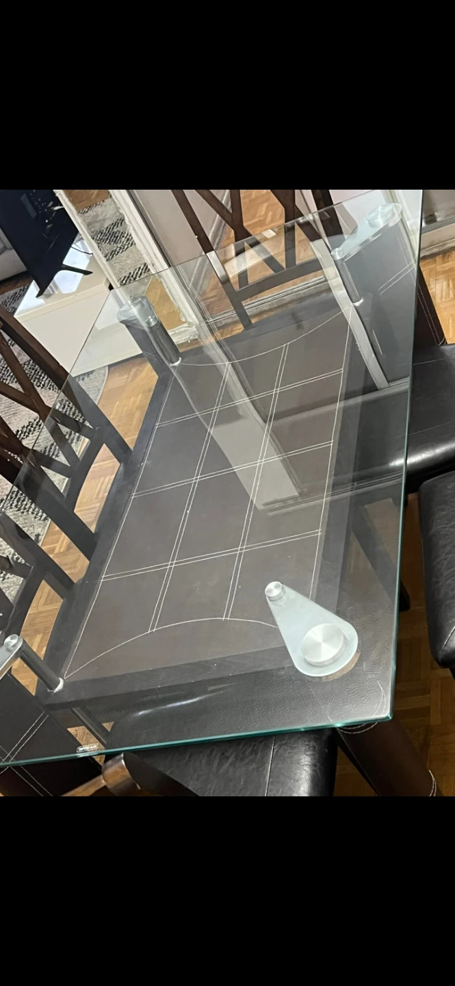Glass Top Dining Table Set with 6 Chairs - photo 2