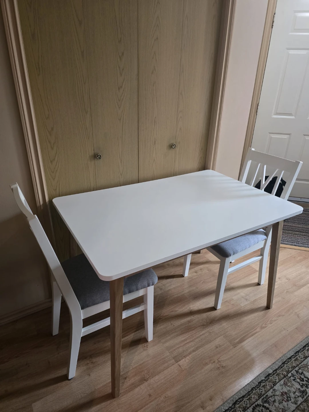 White Dining Table and Chairs Set