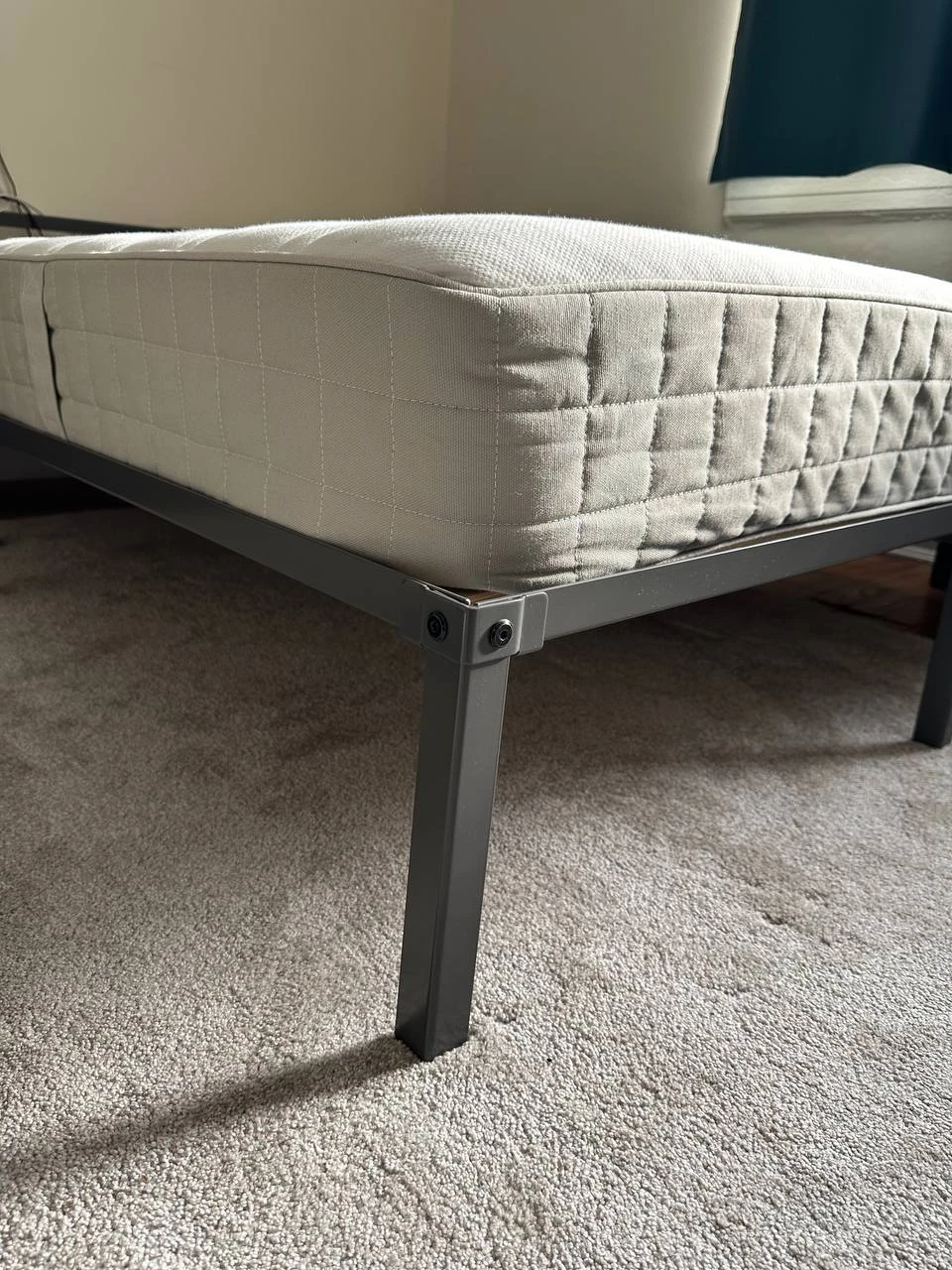 IKEA Queen Bed Frame with Luroy Slatted Bed Base and Mattress - photo 4