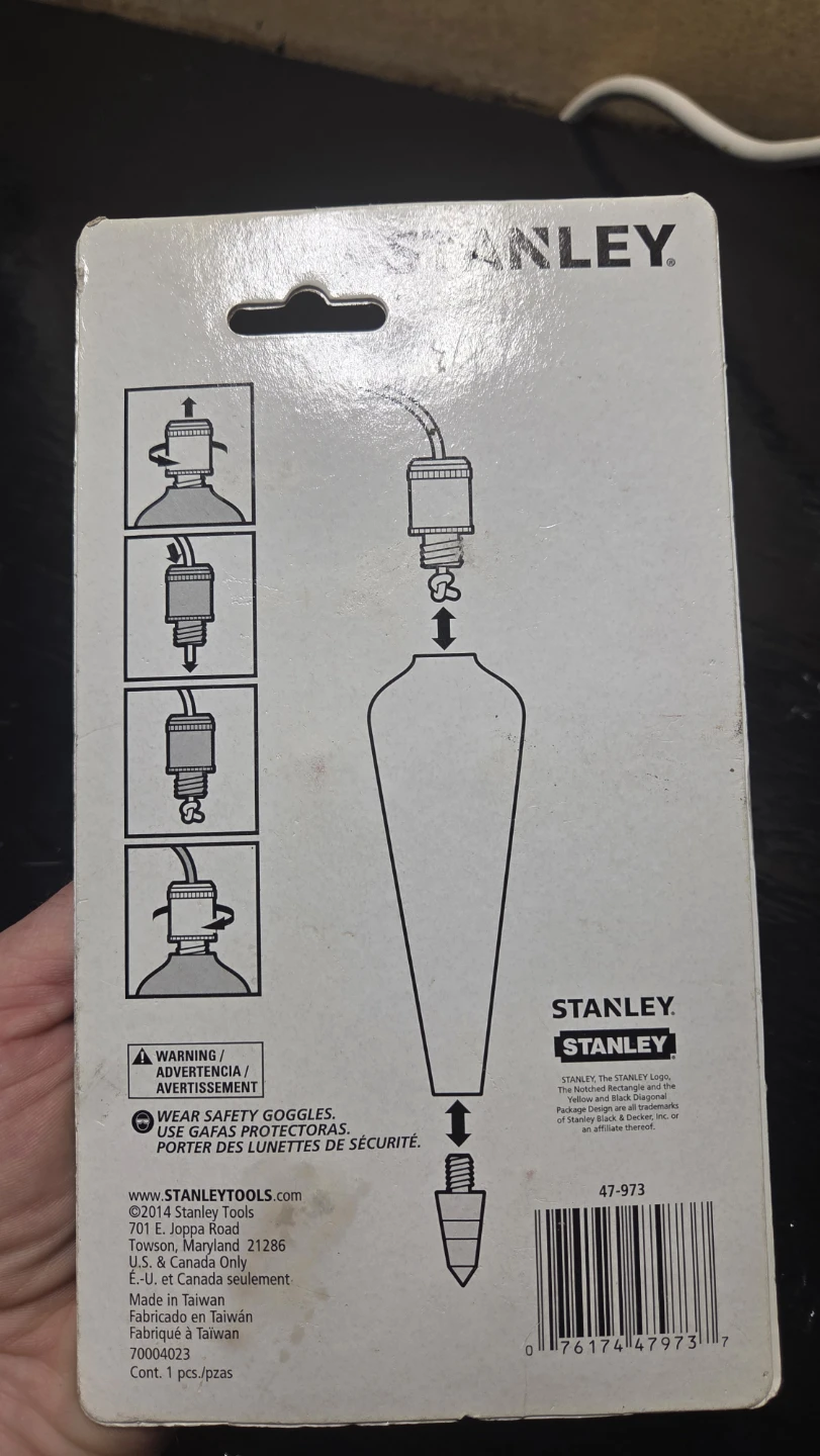 Stanley 8oz Solid Brass Plumb Bob - photo 2