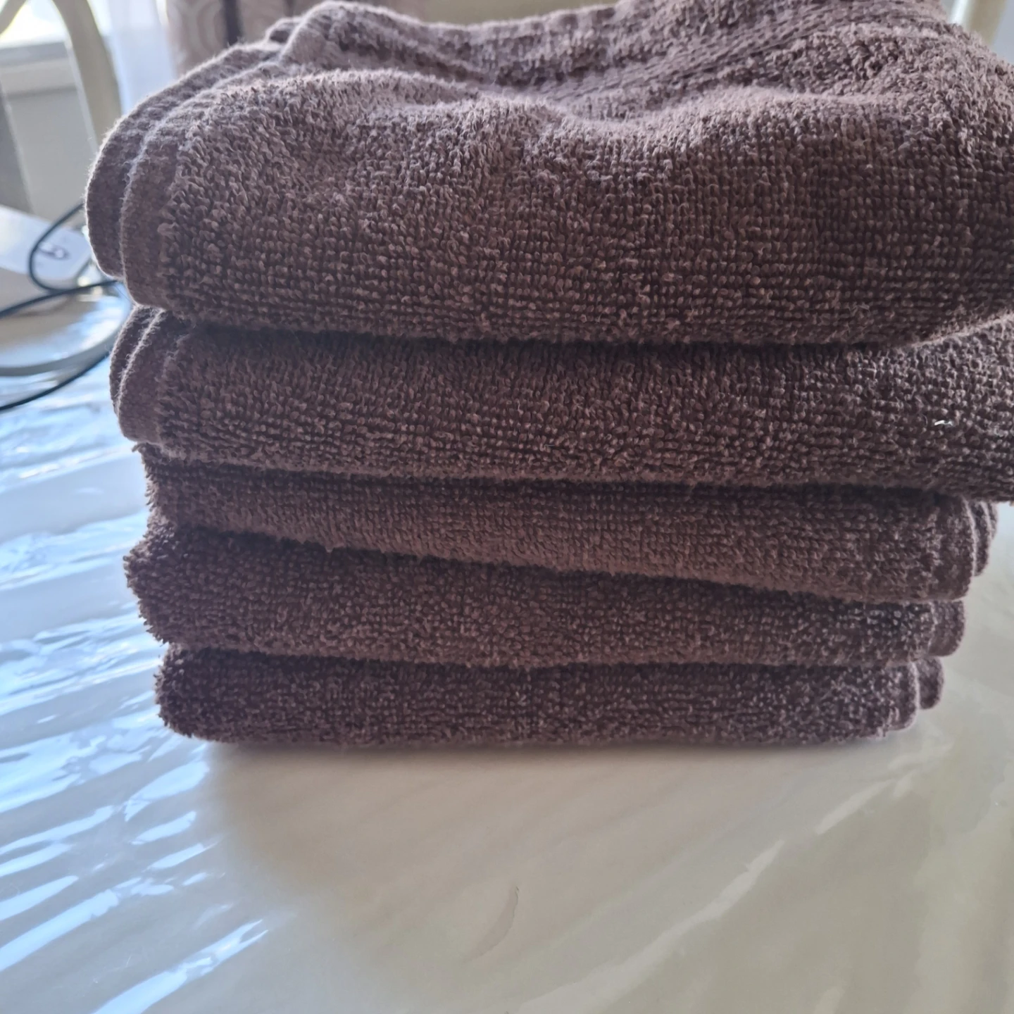 Stack of 5  Brown Hand Towels - photo 3