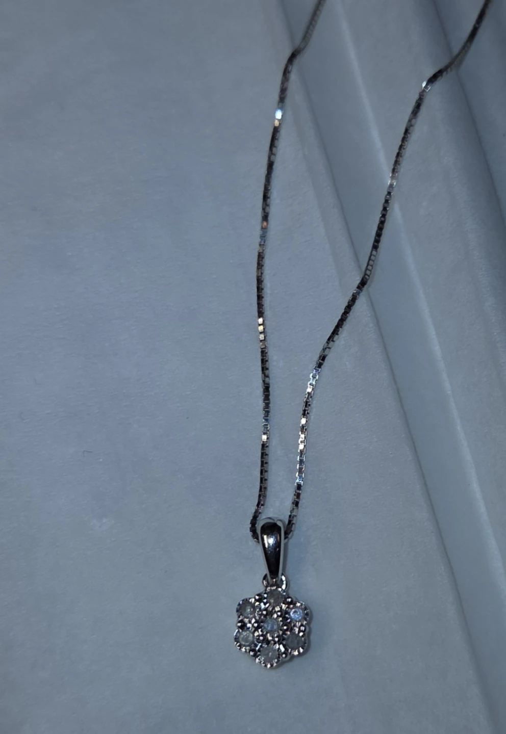Sterling Silver Flower Pendant Necklace EFFY With Diamonds - photo 4