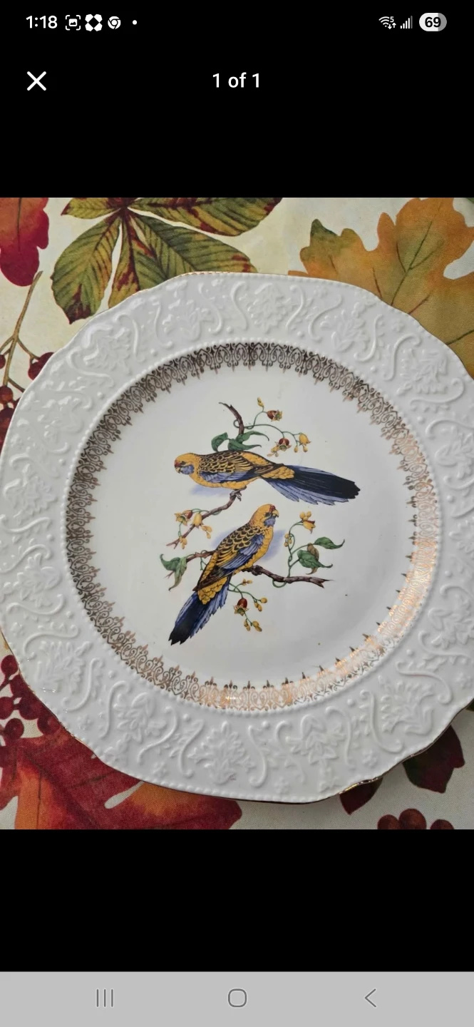 Decorative Plate with Two Birds