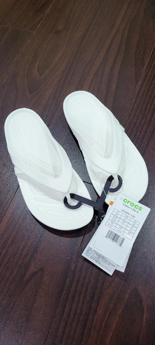 White Crocs Flip Flops - Size 5