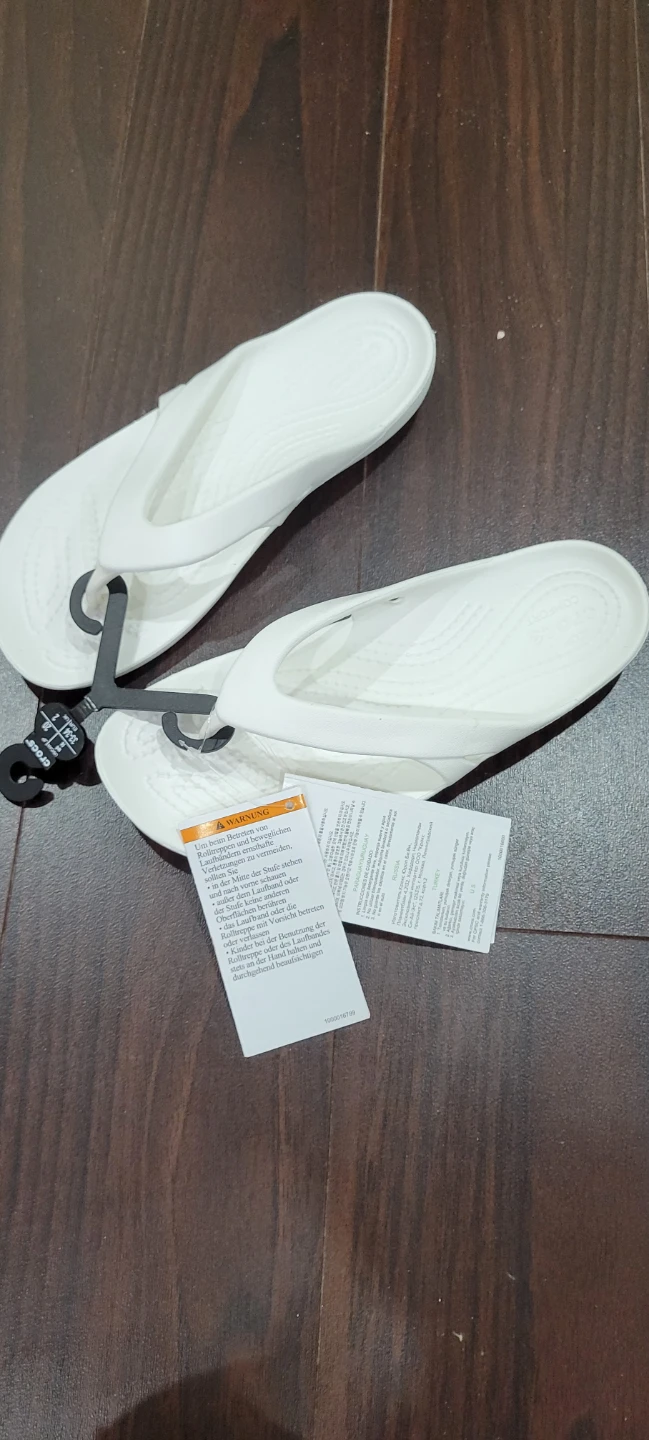 White Crocs Flip Flops - Size 5 - photo 2