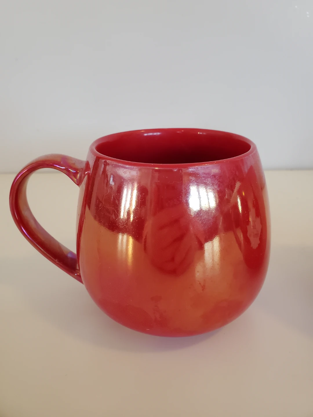 Pair of TIM HORTONS Red Iridescent Mugs - Like New...never used - photo 4