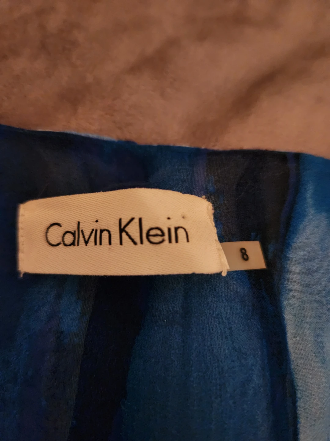 Calvin Klein Sleeveless Blue Tie-Dye Dress Size 8 - photo 2