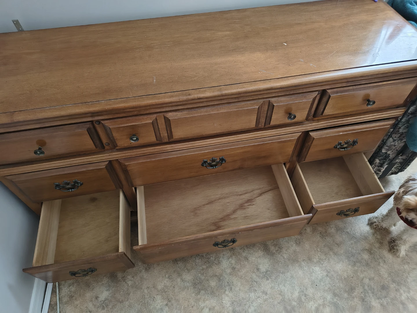 🥕Wooden Dresser with 9 Drawers - photo 4