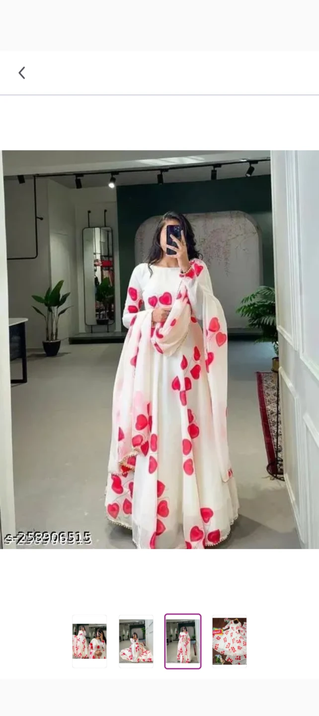 White Dress with Red Heart Pattern - photo 3