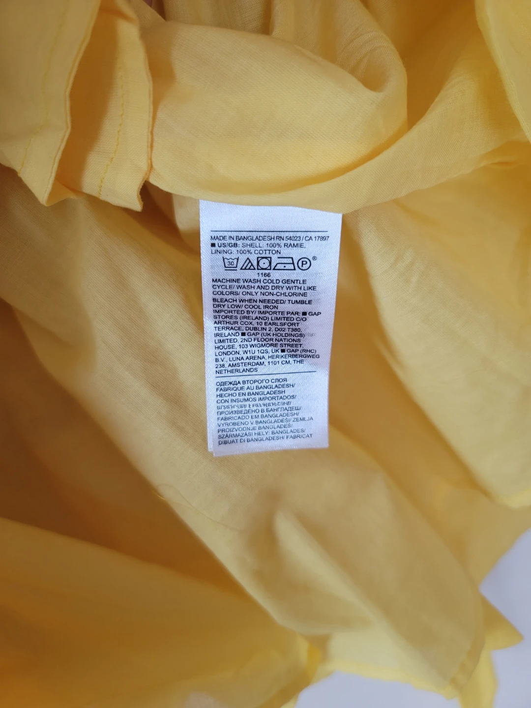 Banana Republic Yellow Linen Ramie Puff Sleeve Dress Sz L NWT - photo 3