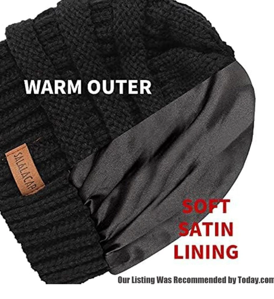 Chunky Cable Knit Beanie with Satin Lining🥕 - photo 3