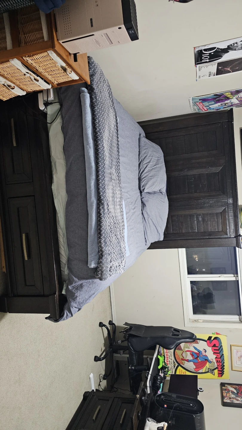 Dark Wood Dresser And Bed With Mattress - photo 2