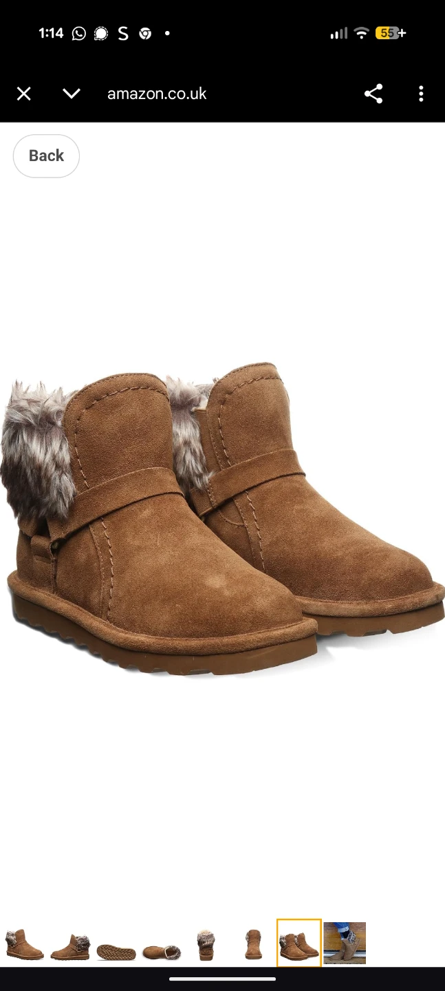 Bearpaw Womens Konnie Suede Winter Ankle Boots Hickory Size 9
