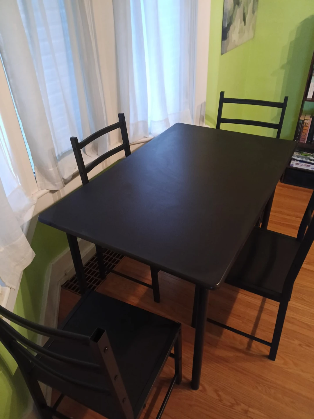 Black Dining Chairs and table