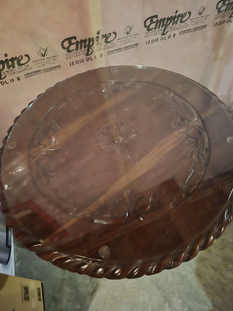 Vintage Wooden Side Table with Glass Top - photo 2